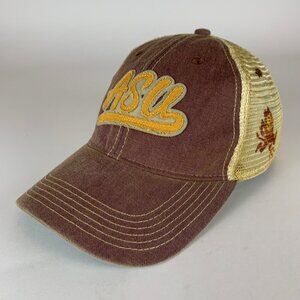 Arizona State Sun Devils Maroon Beige Legacy Relaxed Fit Snapback Trucker Hat